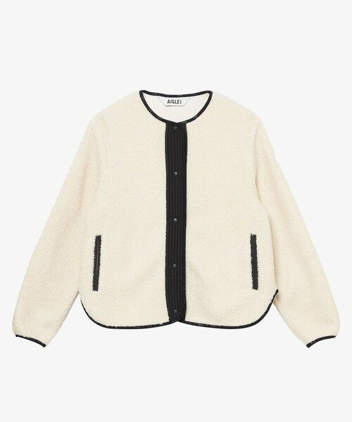 AIGLE / エーグル ブルゾン | ショートシェルパ テリー ノーカラージャケット | 詳細13