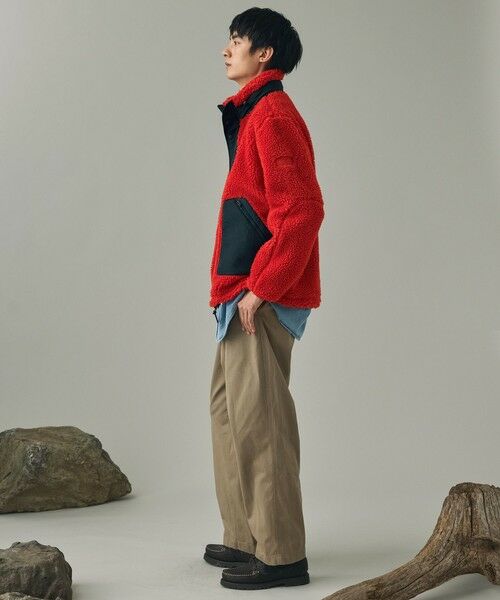 AIGLE / エーグル ブルゾン | パッチポケット 異素材切り替え スタンドカラーボアフリースブルゾン | 詳細4