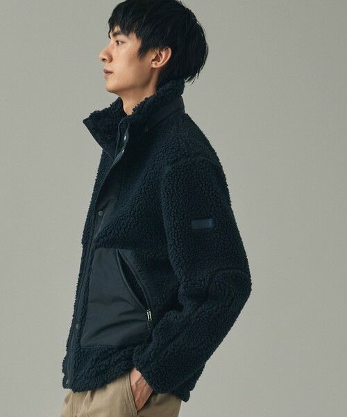 AIGLE / エーグル ブルゾン | パッチポケット 異素材切り替え スタンドカラーボアフリースブルゾン | 詳細7