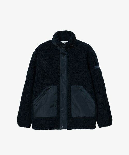 AIGLE / エーグル ブルゾン | パッチポケット 異素材切り替え スタンドカラーボアフリースブルゾン | 詳細12