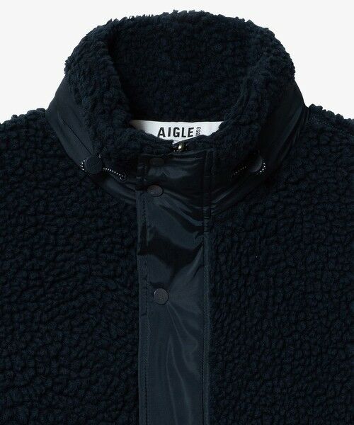 AIGLE / エーグル ブルゾン | パッチポケット 異素材切り替え スタンドカラーボアフリースブルゾン | 詳細14
