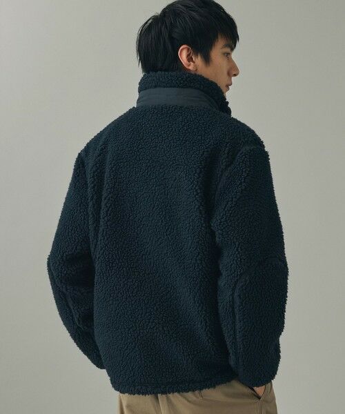 AIGLE / エーグル ブルゾン | パッチポケット 異素材切り替え スタンドカラーボアフリースブルゾン | 詳細8