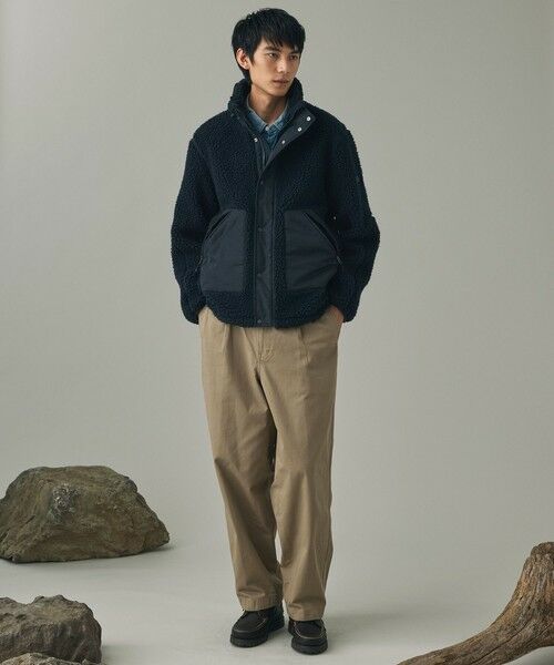 AIGLE / エーグル ブルゾン | パッチポケット 異素材切り替え スタンドカラーボアフリースブルゾン | 詳細9