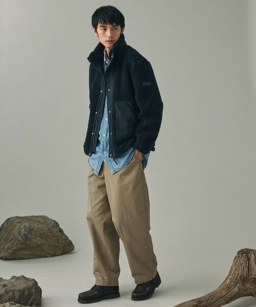 AIGLE / エーグル ブルゾン | パッチポケット 異素材切り替え スタンドカラーボアフリースブルゾン | 詳細10