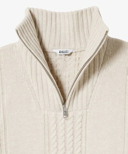AIGLE / エーグル ニット・セーター | ケーブルニット オーバーサイズハーフジップセーター | 詳細8