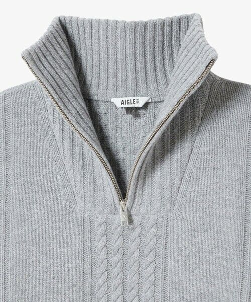 AIGLE / エーグル ニット・セーター | ケーブルニット オーバーサイズハーフジップセーター | 詳細18