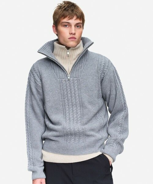 AIGLE / エーグル ニット・セーター | ケーブルニット オーバーサイズハーフジップセーター | 詳細10