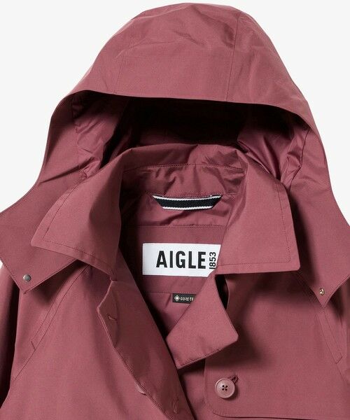 AIGLE / エーグル トレンチコート | GORE TEX ゴアテックス 防風 防水 透湿 2レイヤー ショートトレンチコート / フード脱着可 | 詳細15