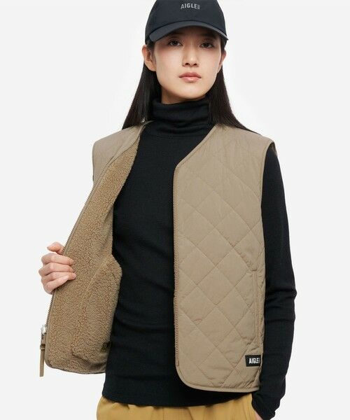 AIGLE / エーグル ダウンジャケット・ベスト | Repreve中綿インサレーション リバーシブルキルティングボアベスト | 詳細10