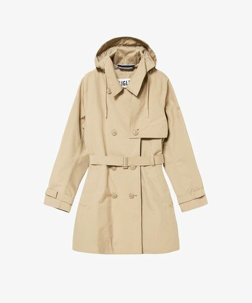 AIGLE / エーグル トレンチコート | GORE-TEX ゴアテックス 防風 防水 透湿 ミドルトレンチコート / フード取り外し可 | 詳細6