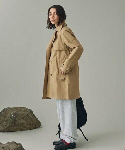 AIGLE / エーグル トレンチコート | GORE-TEX ゴアテックス 防風 防水 透湿 ミドルトレンチコート / フード取り外し可 | 詳細4