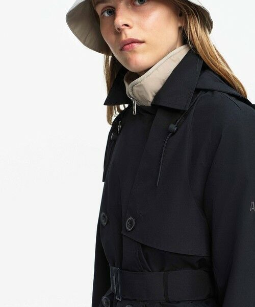 AIGLE / エーグル トレンチコート | GORE-TEX ゴアテックス 防風 防水 透湿 ミドルトレンチコート / フード取り外し可 | 詳細18