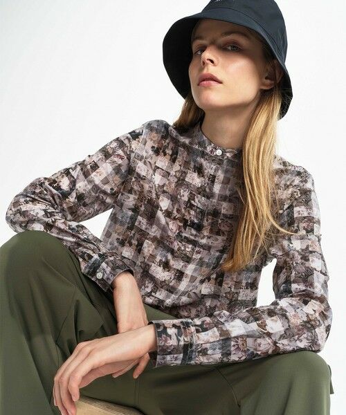 AIGLE/エーグル 【LIBERTY】 ロングスリーブブラウス グレー 38(M)