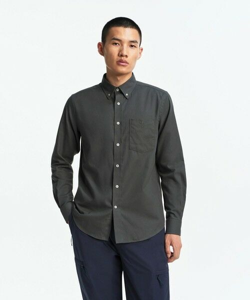 AIGLE/エーグル フランネルボタンダウンシャツ ダークグレー M AIGLE/エーグル フランネルボタンダウンシャツ ダークグレー M