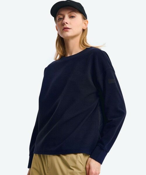 AIGLE/エーグル ダイヤモンドキルティング ワッフルフリースプルオーバー ダークネイビー 38(M) AIGLE/エーグル ダイヤモンドキルティング ワッフルフリースプルオーバー ダークネイビー 38(M)