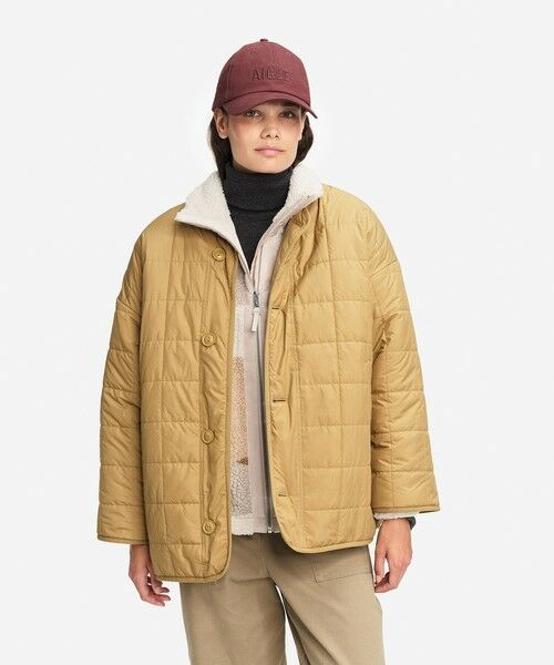 AIGLE / エーグル ブルゾン | 撥水 リバーシブル キルティングボア シェルパジャケット | 詳細4