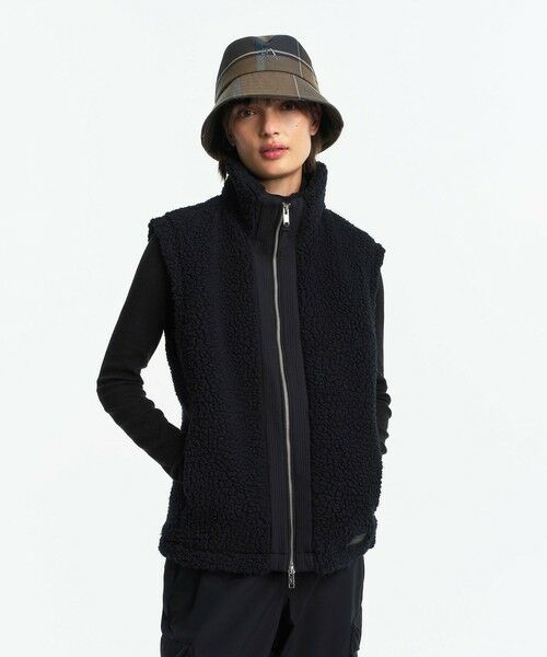 AIGLE/エーグル ノースリーブフルジップボアフリースベスト ブラック 36(S) AIGLE/エーグル ノースリーブフルジップボアフリースベスト ブラック 36(S)