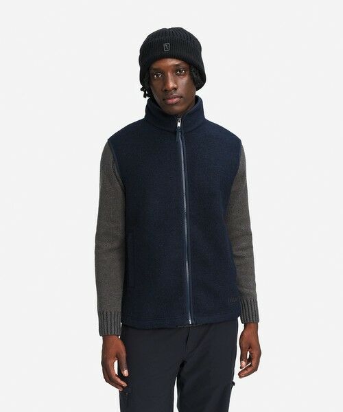 AIGLE/エーグル メリノウールブレンド スタンドカラーフリースベスト T-KIT ダークネイビー L AIGLE/エーグル メリノウールブレンド スタンドカラーフリースベスト T-KIT ダークネイビー L