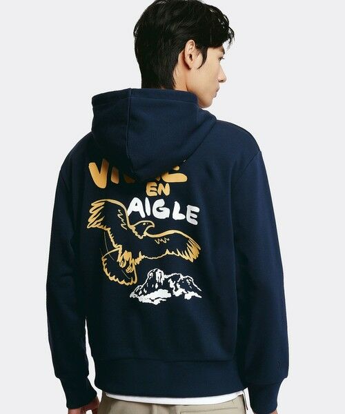 AIGLE / エーグル パーカー | リミテッドエディション イーグル イン シティ バックプリント スウェットパーカー（ダークネイビー）