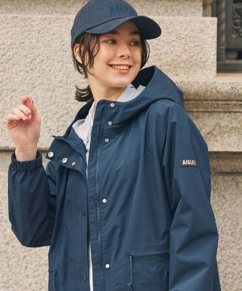 AIGLE / エーグル トレンチコート | 透湿 防水 防風 2.5レイヤー フーデッドロングコート RP | 詳細4
