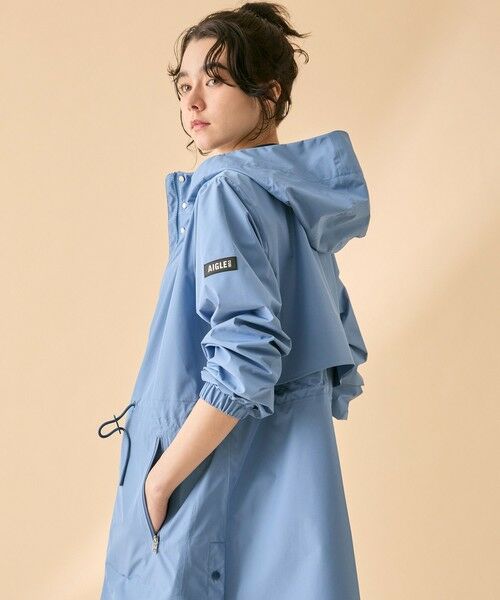 AIGLE / エーグル トレンチコート | 透湿 防水 防風 2.5レイヤー フーデッドロングコート RP | 詳細14