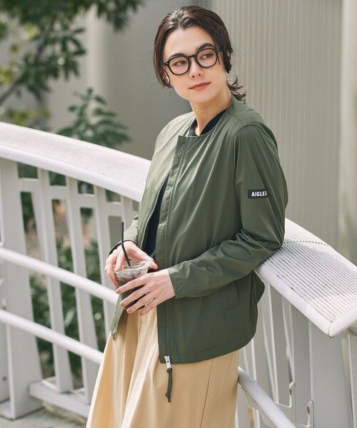 AIGLE / エーグル ノーカラージャケット | UVカット 撥水 ストレッチノーカラージャケット RP | 詳細2