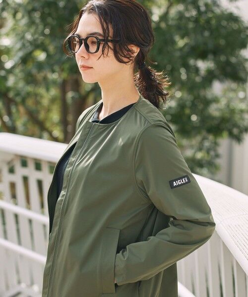 AIGLE / エーグル ノーカラージャケット | UVカット 撥水 ストレッチノーカラージャケット RP | 詳細4