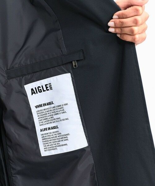 AIGLE / エーグル トレンチコート | 透湿防水 ロングトレンチコート フードつけ外し可 | 詳細7