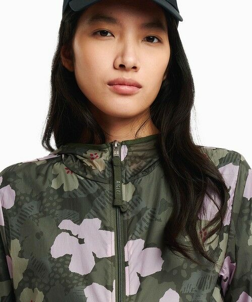 AIGLE / エーグル ナイロンジャケット | UVカット 撥水 プリントフーデッドジャケット RP | 詳細1