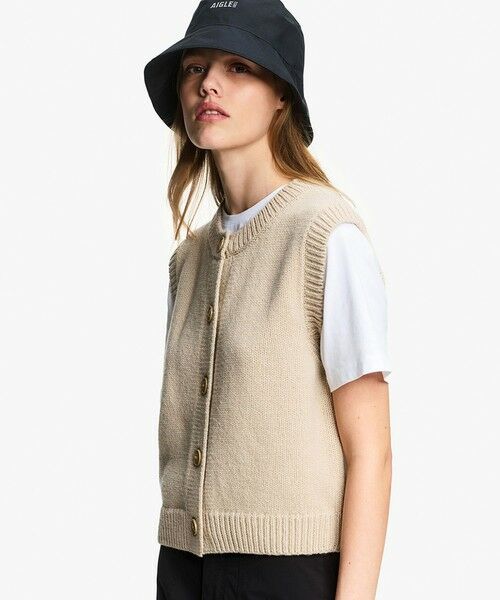 AIGLE / エーグル ベスト | ノースリーブ ニットベスト（ベージュ）