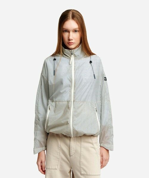 AIGLE / エーグル ナイロンジャケット | 超軽量 撥水 UVカット ストライプ エクストラライト フーディジャケット | 詳細3