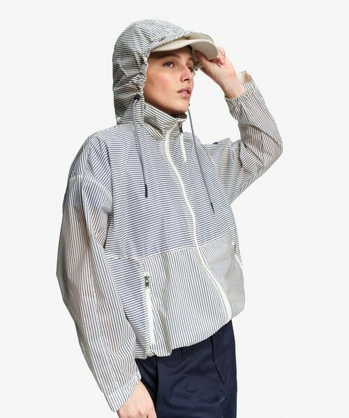 AIGLE / エーグル ナイロンジャケット | 超軽量 撥水 UVカット ストライプ エクストラライト フーディジャケット | 詳細11