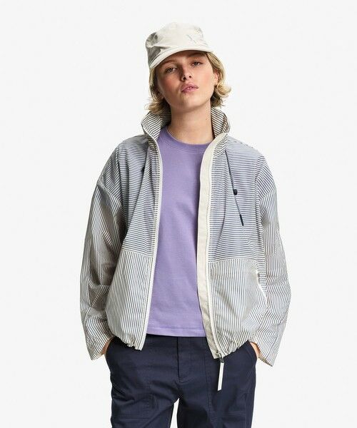 AIGLE / エーグル ナイロンジャケット | 超軽量 撥水 UVカット ストライプ エクストラライト フーディジャケット | 詳細12