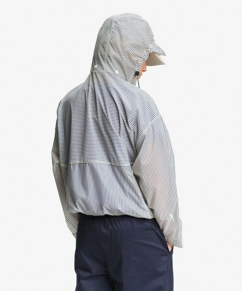 AIGLE / エーグル ナイロンジャケット | 超軽量 撥水 UVカット ストライプ エクストラライト フーディジャケット | 詳細9