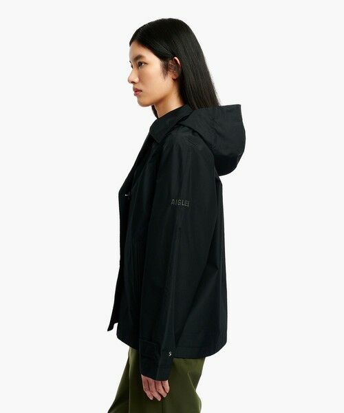 AIGLE / エーグル トレンチコート | 防風 透湿 防水 GORE-TEX ゴアテックス ショートトレンチコート / フード取り外し可 | 詳細5