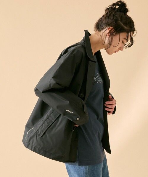 AIGLE / エーグル トレンチコート | 防風 透湿 防水 GORE-TEX ゴアテックス ショートトレンチコート / フード取り外し可 | 詳細2