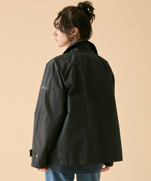 AIGLE / エーグル トレンチコート | 防風 透湿 防水 GORE-TEX ゴアテックス ショートトレンチコート / フード取り外し可 | 詳細3