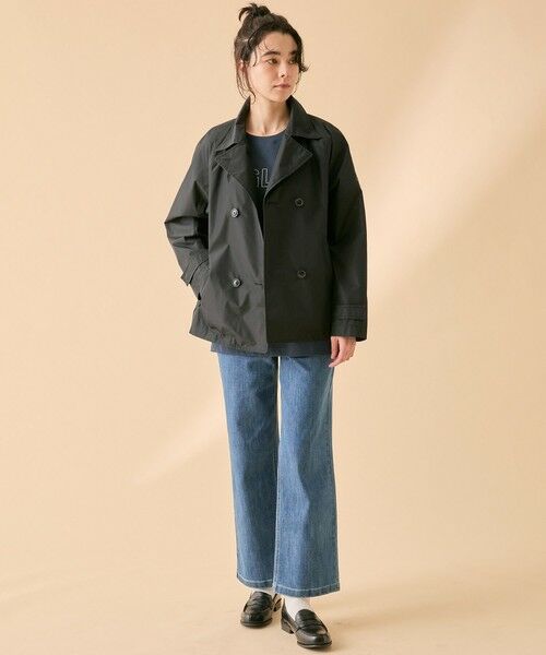 AIGLE / エーグル トレンチコート | 防風 透湿 防水 GORE-TEX ゴアテックス ショートトレンチコート / フード取り外し可 | 詳細4