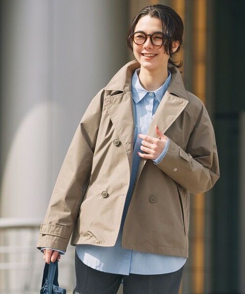 AIGLE / エーグル トレンチコート | 防風 透湿 防水 GORE-TEX ゴアテックス ショートトレンチコート / フード取り外し可 | 詳細8