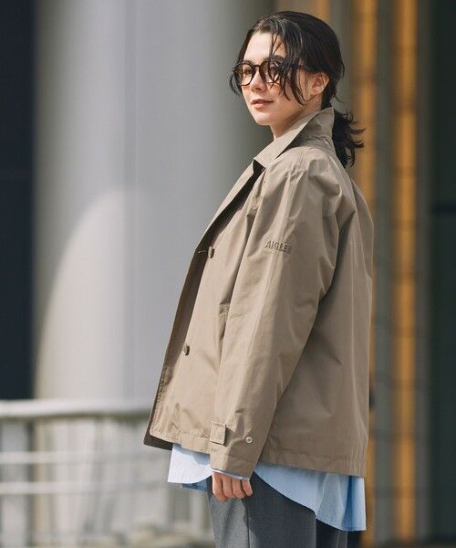 AIGLE / エーグル トレンチコート | 防風 透湿 防水 GORE-TEX ゴアテックス ショートトレンチコート / フード取り外し可 | 詳細9