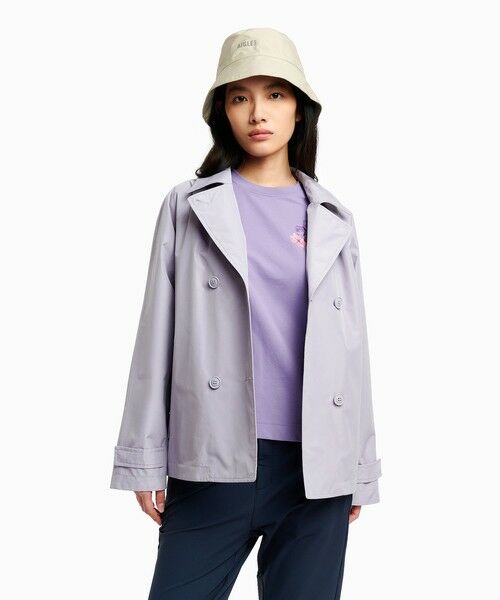 AIGLE / エーグル トレンチコート | 防風 透湿 防水 GORE-TEX ゴアテックス ショートトレンチコート / フード取り外し可 | 詳細17
