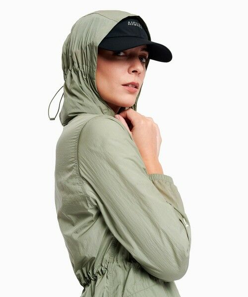 AIGLE / エーグル ナイロンジャケット | 超軽量 撥水 UVカット フーディショートジャケット | 詳細14