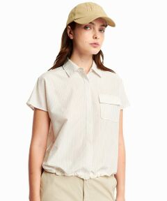 AIGLE / エーグル シャツ・ブラウス | 吸水速乾 クールマックス  ウーブンストライプシャツ / 裾ドローコード