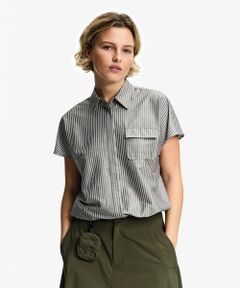 AIGLE / エーグル シャツ・ブラウス | 吸水速乾 クールマックス  ウーブンストライプシャツ / 裾ドローコード