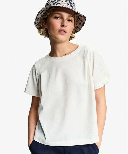 AIGLE / エーグル シャツ・ブラウス | リラックスフィット ダブルプリーツ入り半袖ブラウス（ホワイト）