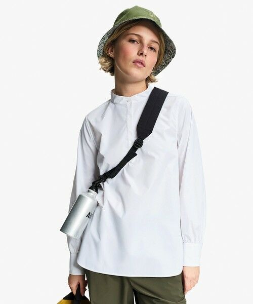 AIGLE / エーグル シャツ・ブラウス | UVカット SOLOTEX ソフトストレッチ ハーフプラケット ノーカラーエレガントシャツ | 詳細3