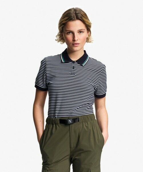 AIGLE / エーグル ポロシャツ | UVカット ストライプ 半袖ポロシャツ | 詳細2