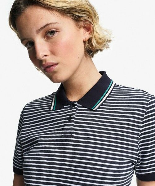 AIGLE / エーグル ポロシャツ | UVカット ストライプ 半袖ポロシャツ（ダークネイビー）