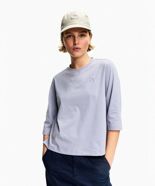 AIGLE / エーグル Tシャツ | プライムフレックス DFT UVC 3/4スリーブ ワンポイントロゴ刺繍 7分袖Tシャツ | 詳細4