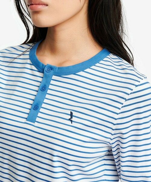 AIGLE / エーグル Tシャツ | UVカット ピマコットン マリニエール ボーダー ヘンリーネックカットソー 長袖Tシャツ | 詳細6